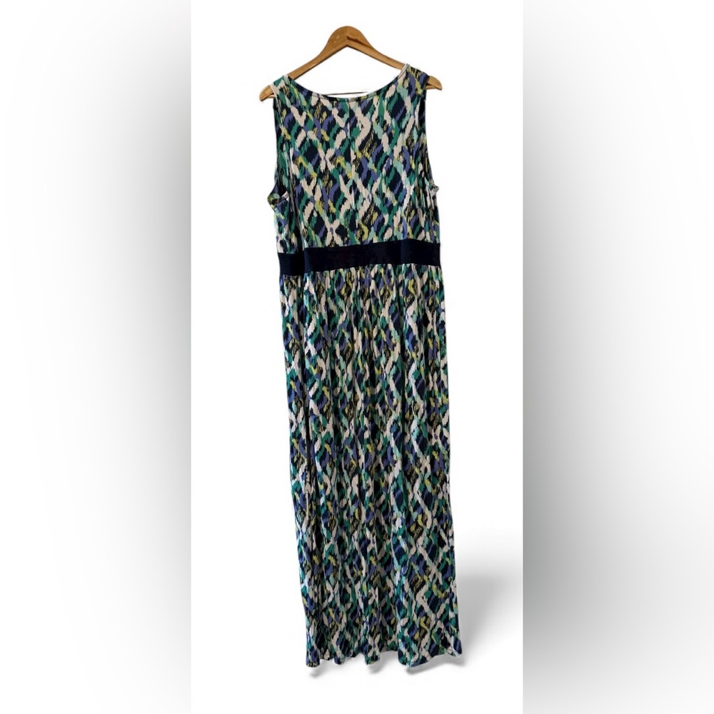 Merona Plus Size 1 V-Neck Abstract Maxi Dress - Gently Used - Picture 3 of 5